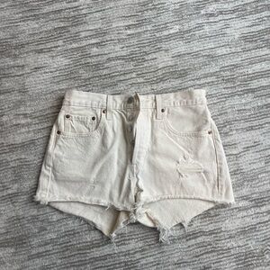 Levi’s Cream Denim 501 Shorts